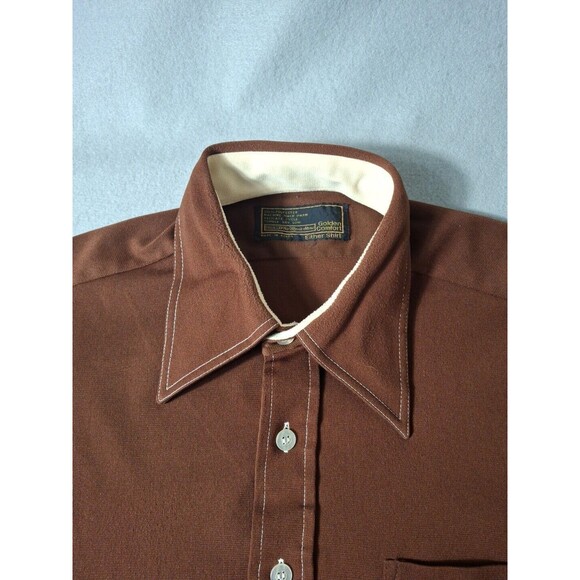Sears The Mens Store Either Shirt Large Golden Comfort Long Sleeve Vintage - Picture 4 of 7
